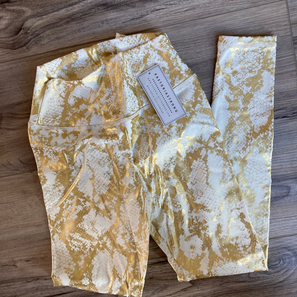 Astoria Activewear Gold Snakeskin Leggings